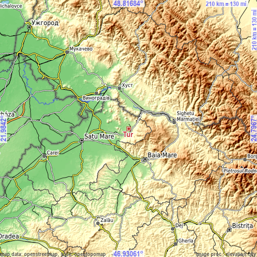 Topographic map of Tur