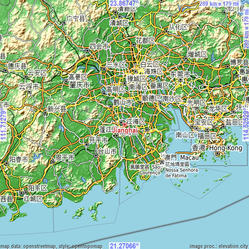 Topographic map of Jianghai
