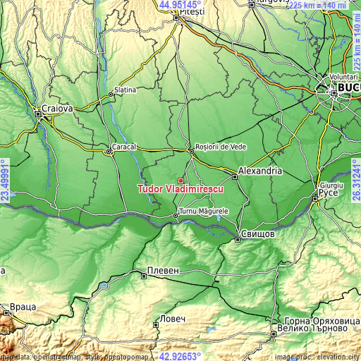 Topographic map of Tudor Vladimirescu