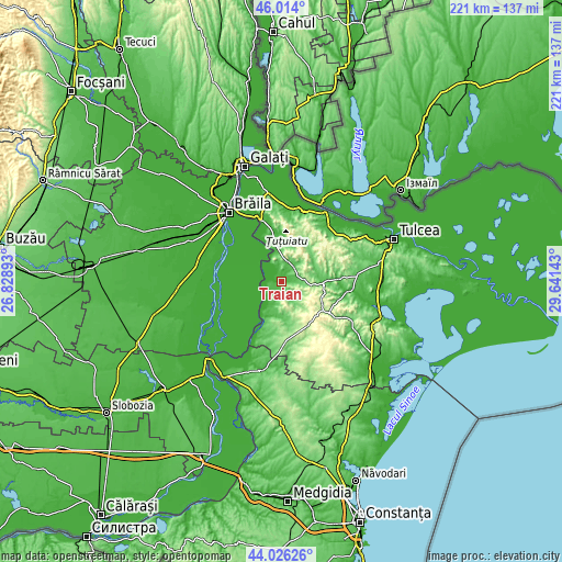 Topographic map of Traian