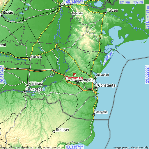 Topographic map of Tortoman