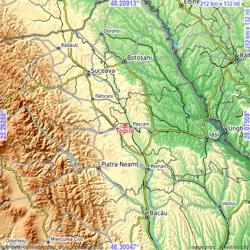 Topographic map of Topile