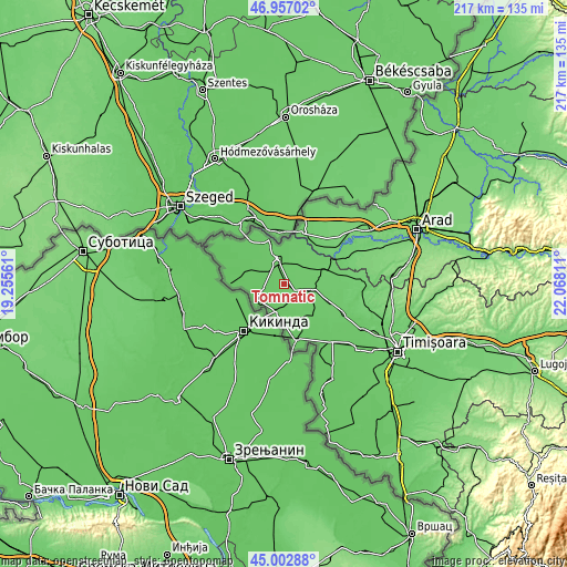 Topographic map of Tomnatic