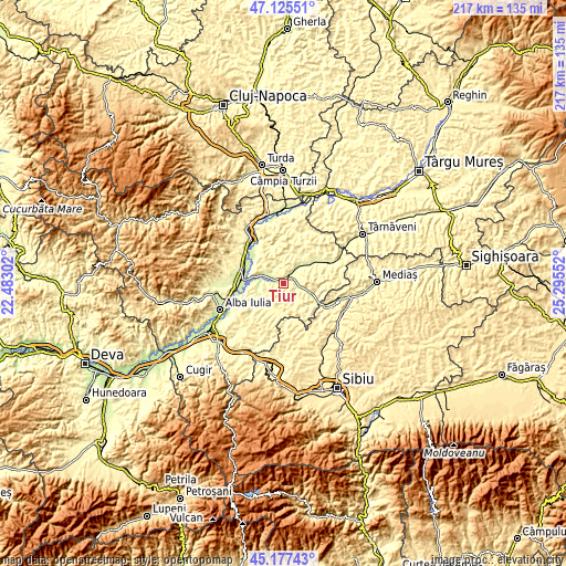 Topographic map of Tiur