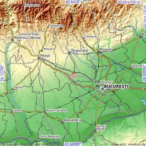 Topographic map of Titu