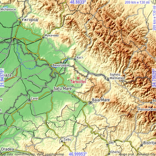 Topographic map of Târşolţel