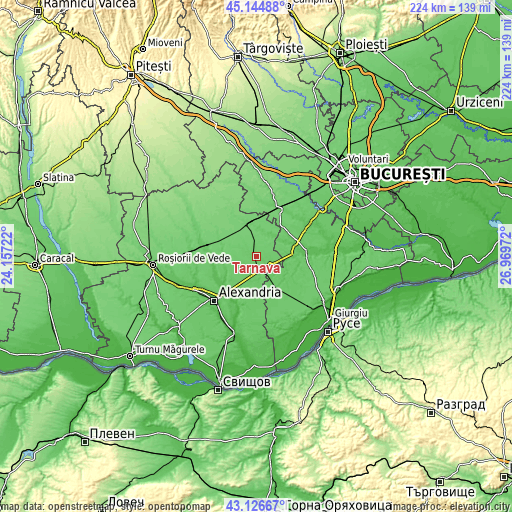 Topographic map of Târnava