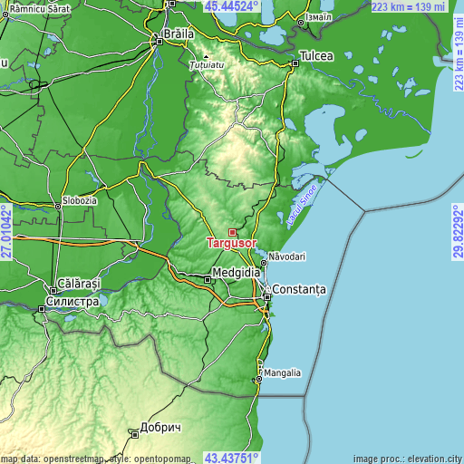 Topographic map of Târguşor