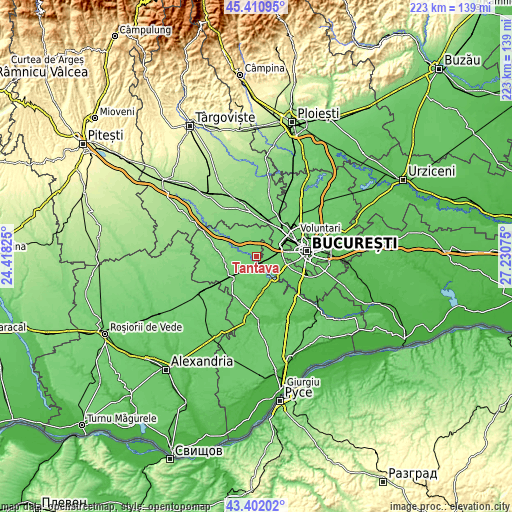 Topographic map of Tântava