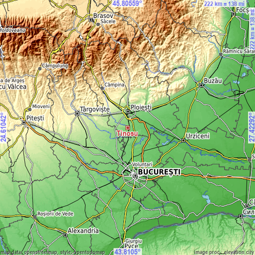 Topographic map of Tinosu