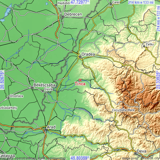 Topographic map of Tinca