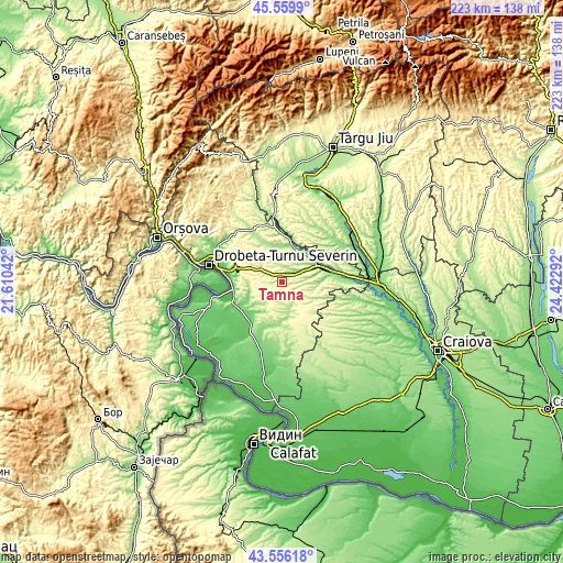 Topographic map of Tâmna