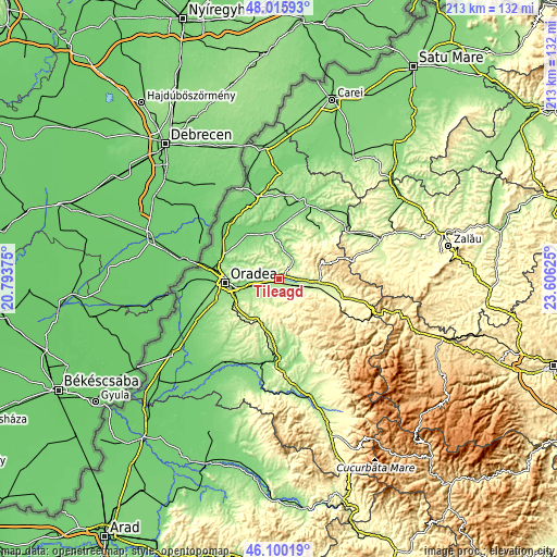 Topographic map of Tileagd