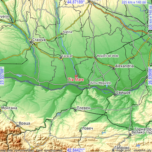 Topographic map of Tia Mare