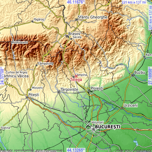 Topographic map of Telega