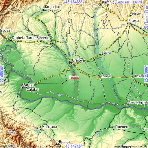 Topographic map of Teasc