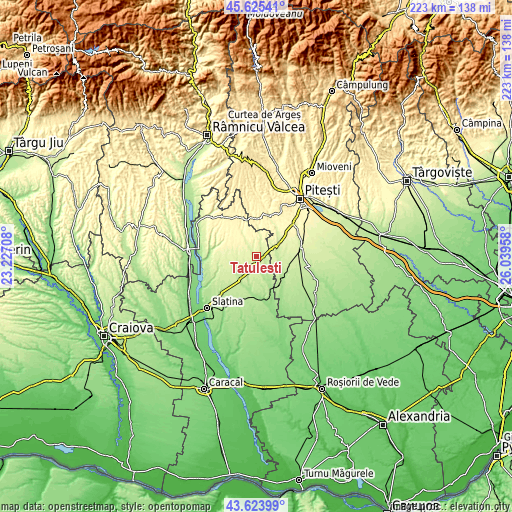 Topographic map of Tătuleşti