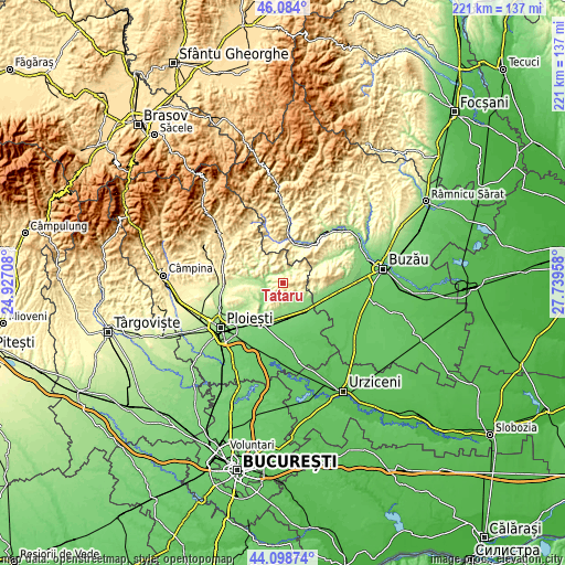 Topographic map of Tătaru