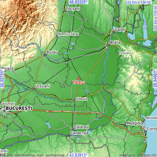 Topographic map of Tătaru