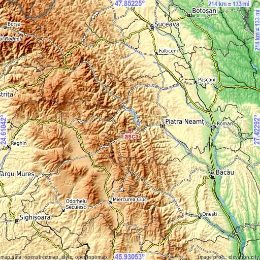 Topographic map of Taşca