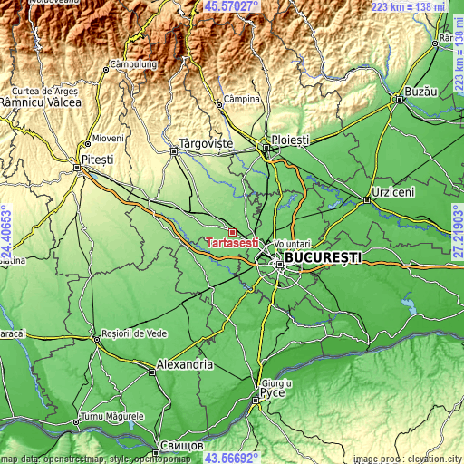 Topographic map of Tărtăşeşti