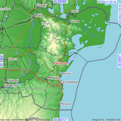 Topographic map of Tariverde