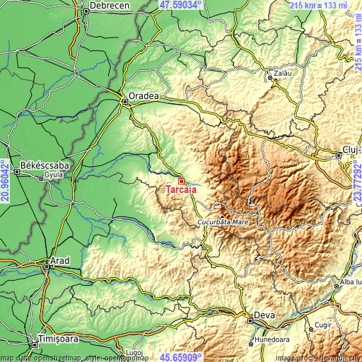 Topographic map of Tărcaia