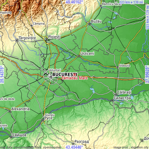 Topographic map of Tămădău Mare