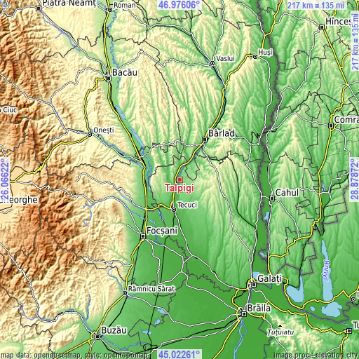 Topographic map of Tălpigi