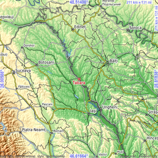 Topographic map of Tabăra