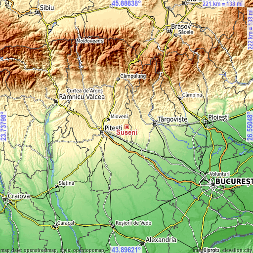 Topographic map of Suseni