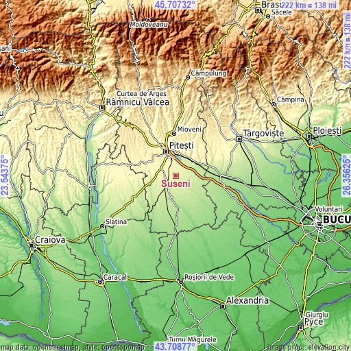 Topographic map of Suseni