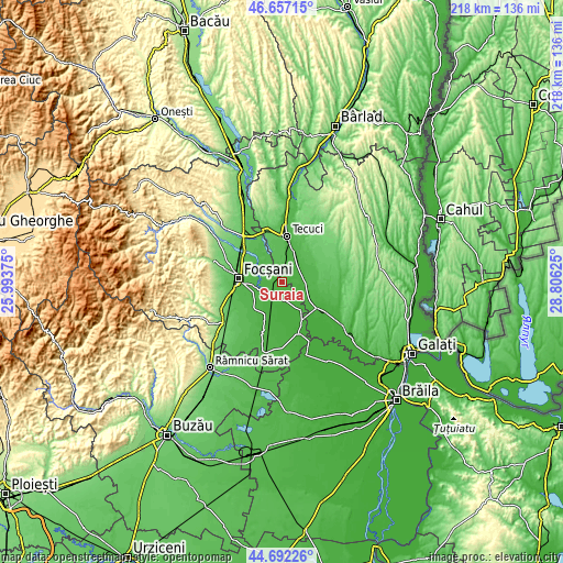 Topographic map of Suraia