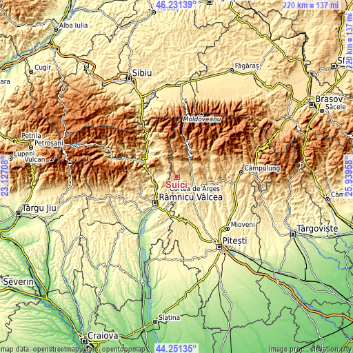 Topographic map of Şuici