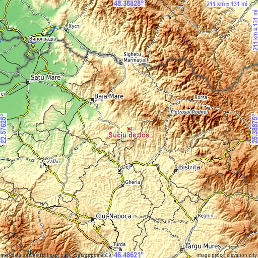 Topographic map of Suciu de Jos