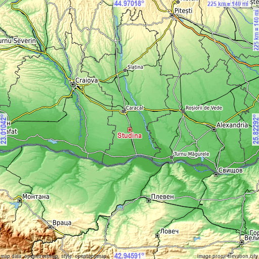 Topographic map of Studina