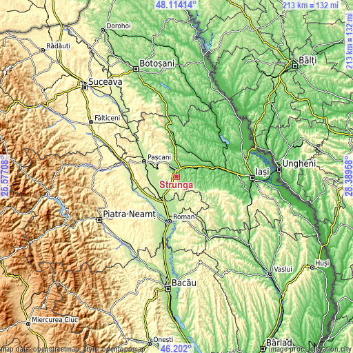 Topographic map of Strunga