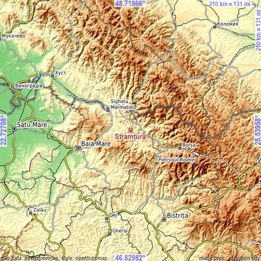 Topographic map of Strâmtura