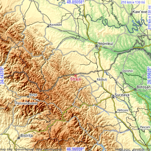 Topographic map of Straja