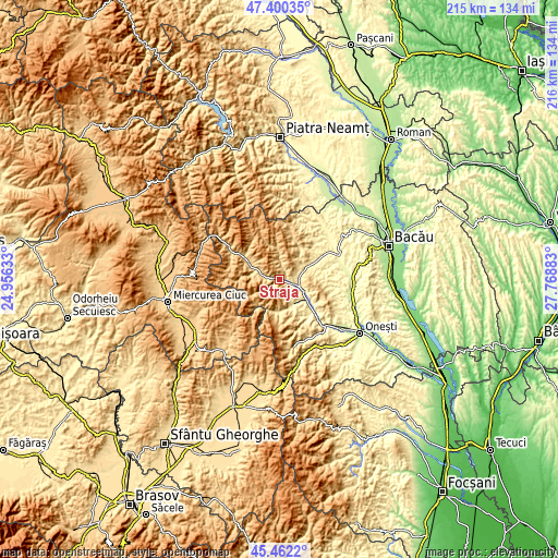 Topographic map of Straja