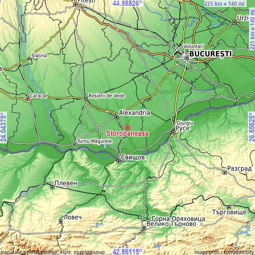 Topographic map of Storobăneasa