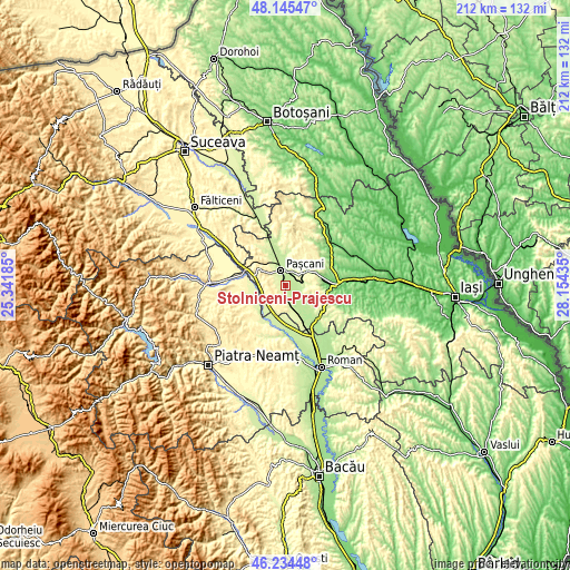 Topographic map of Stolniceni-Prăjescu