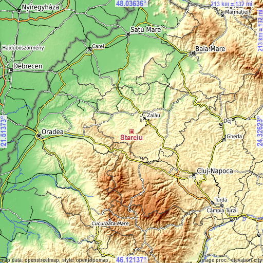 Topographic map of Stârciu