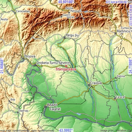 Topographic map of Stângăceaua