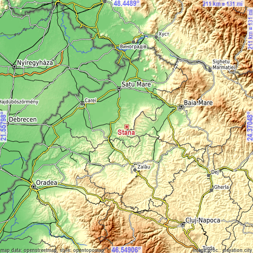 Topographic map of Stâna