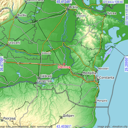 Topographic map of Stelnica