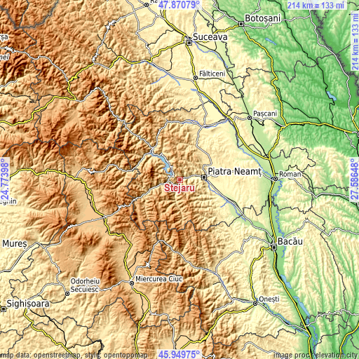 Topographic map of Stejaru