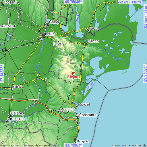 Topographic map of Stejaru