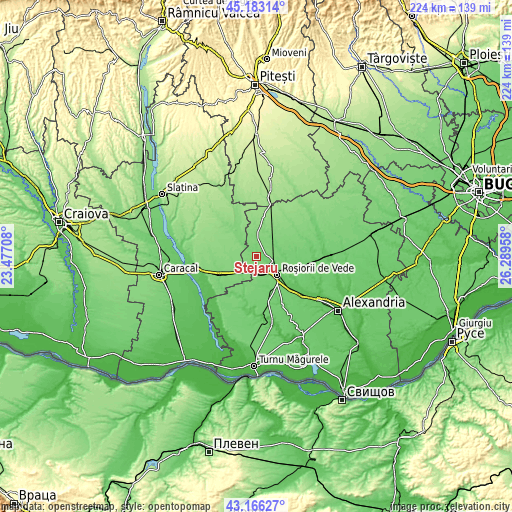 Topographic map of Stejaru