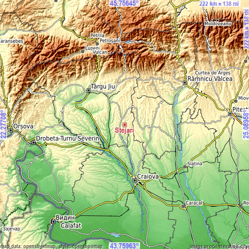 Topographic map of Stejari